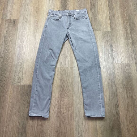 Rag & Bone Jeans Mens 30x32 Gray Straight Denim Slim Fit Strecht - Picture 1 of 10